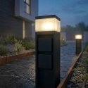 Nowoczesna lampa ogrodowa z gniazdkami VESPER 30CM czarna G9 IP44