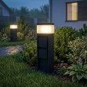 Nowoczesna lampa ogrodowa z gniazdkami VESPER 30CM czarna G9 IP44