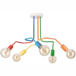 Nowoczesna lampa sufitowa DOMINO 5-punktowa MULTICOLOR E27