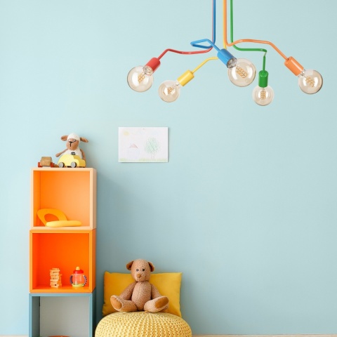 Nowoczesna lampa sufitowa DOMINO 5-punktowa MULTICOLOR E27