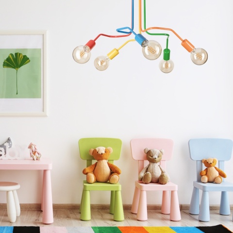 Nowoczesna lampa sufitowa DOMINO 5-punktowa MULTICOLOR E27
