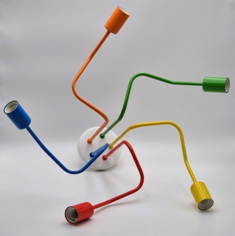 Nowoczesna lampa sufitowa DOMINO 5-punktowa MULTICOLOR E27