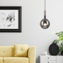 Elegancka SATYNOWA lampa wisząca 1-punktowa ROLLO - klosz kula E14