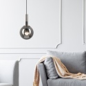 Elegancka SATYNOWA lampa wisząca 1-punktowa ROLLO - klosz kula E14