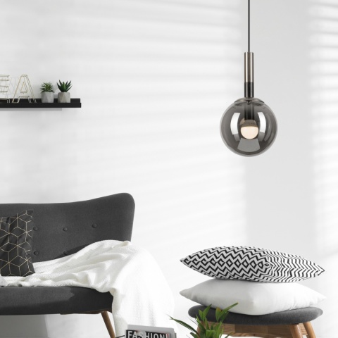 Elegancka SATYNOWA lampa wisząca 1-punktowa ROLLO - klosz kula E14