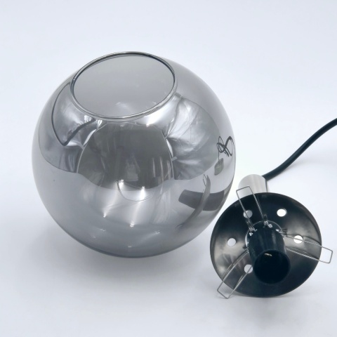 Elegancka SATYNOWA lampa wisząca 1-punktowa ROLLO - klosz kula E14