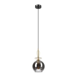 Elegancka lampa wisząca 1-punktowa VELLO złota E27 szklany klosz