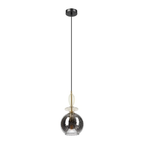 Elegancka lampa wisząca 1-punktowa VELLO złota E27 szklany klosz