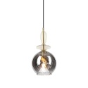 Elegancka lampa wisząca 1-punktowa VELLO złota E27 szklany klosz