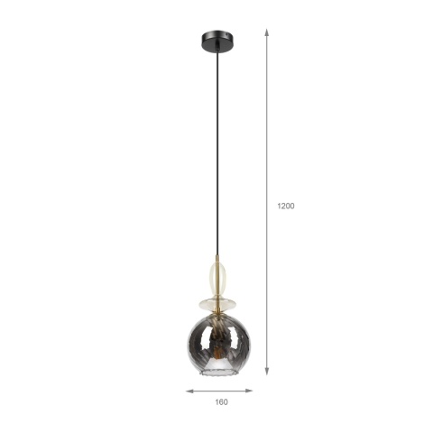 Elegancka lampa wisząca 1-punktowa VELLO złota E27 szklany klosz