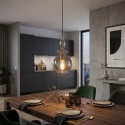 Elegancka lampa wisząca 1-punktowa VELLO złota E27 szklany klosz