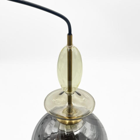 Elegancka lampa wisząca 1-punktowa VELLO złota E27 szklany klosz