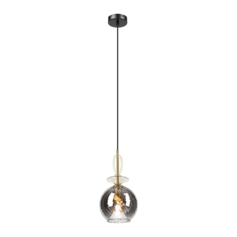 Elegancka lampa wisząca 1-punktowa VELLO złota E27 szklany klosz