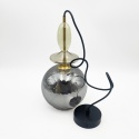 Elegancka lampa wisząca 1-punktowa VELLO złota E27 szklany klosz