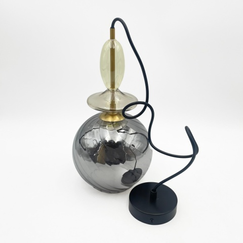 Elegancka lampa wisząca 1-punktowa VELLO złota E27 szklany klosz