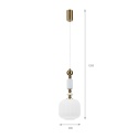Elegancka lampa wisząca 1-punktowa ROYAL E27 szklane elementy