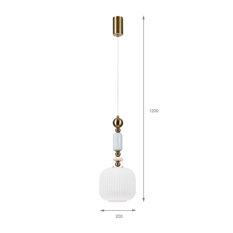 Elegancka lampa wisząca 1-punktowa ROYAL E27 szklane elementy