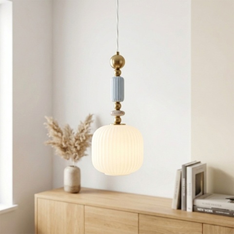 Elegancka lampa wisząca 1-punktowa ROYAL E27 szklane elementy