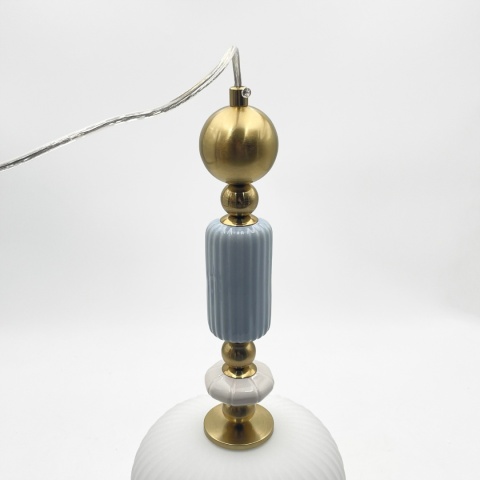 Elegancka lampa wisząca 1-punktowa ROYAL E27 szklane elementy