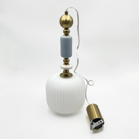 Elegancka lampa wisząca 1-punktowa ROYAL E27 szklane elementy
