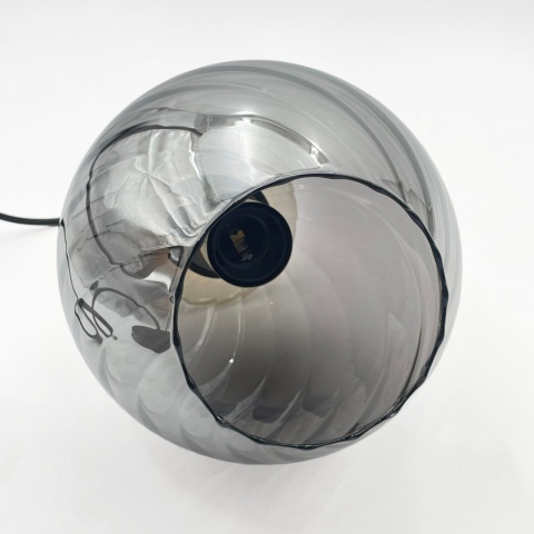 Elegancka lampa wisząca 1-punktowa VELLO E27 szklany dymny klosz