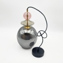 Elegancka lampa wisząca 1-punktowa VELLO E27 szklany dymny klosz