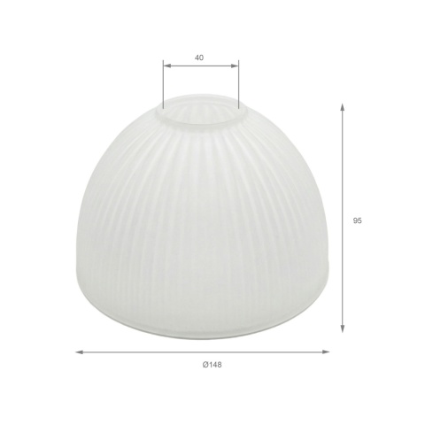 Elegancki klosz RETRO biały z czarną obwódką E27 14x11CM szklany