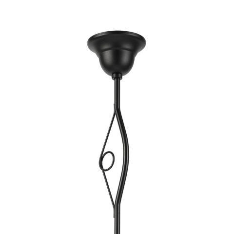 Elegancka lampa wisząca RETRO 1- punktowa CZARNA, szklany klosz z czarnym paskiem E27