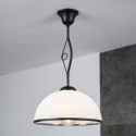 Elegancka lampa wisząca RETRO 1- punktowa CZARNA, szklany klosz z czarnym paskiem E27