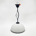Elegancka lampa wisząca RETRO 1- punktowa CZARNA, szklany klosz z czarnym paskiem E27