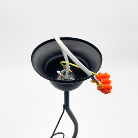 Elegancka lampa wisząca RETRO 1- punktowa CZARNA, szklany klosz z czarnym paskiem E27