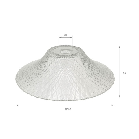 Nowoczesmy klosz JULL transparentny z tłoczeniem 12x22CM - E27 szklany