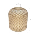 Nowoczesmy klosz ROCCO bursztynowy ryflowany 18x19CM - E27 szklany