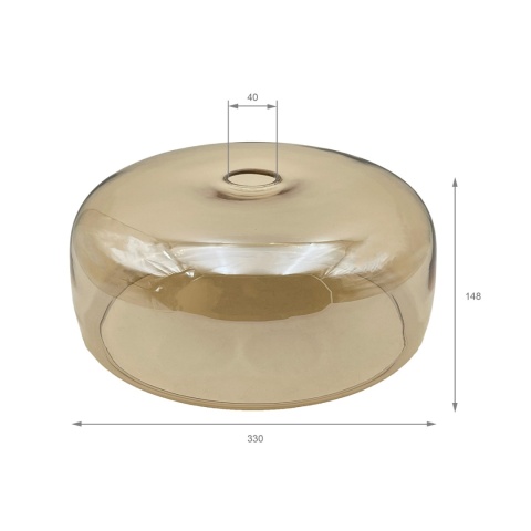 Nowoczesmy klosz AMAYA bursztynowy 33x14,8CM - E27 szklany