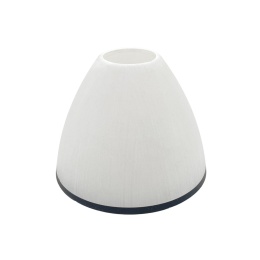 Elegancki klosz RETRO biały z czarną obwódką E27 14x11CM szklany