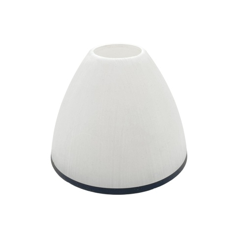 Elegancki klosz RETRO biały z czarną obwódką E27 14x11CM szklany