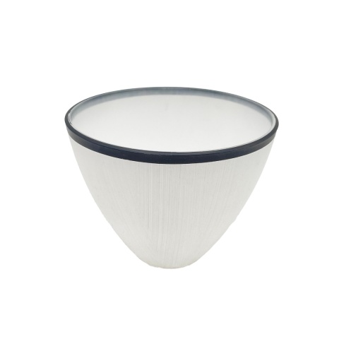 Elegancki klosz RETRO biały z czarną obwódką E27 14x11CM szklany
