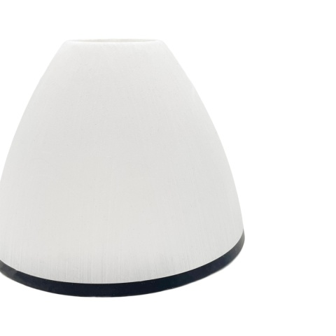 Elegancki klosz RETRO biały z czarną obwódką E27 14x11CM szklany