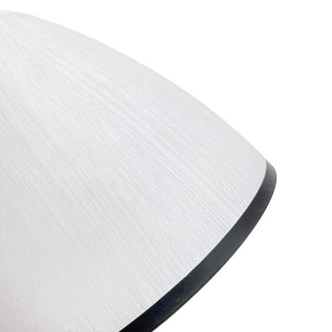 Elegancki klosz RETRO biały z czarną obwódką E27 14x11CM szklany