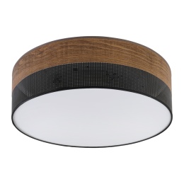 Nowoczesna lampa sufitowa 45CM DAFNE LOFT plafon - czarna, dąb 4-punktowy 4xE27