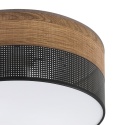 Nowoczesna lampa sufitowa DAFNE LOFT plafon - czarna, dąb 2-punktowy 2xE27