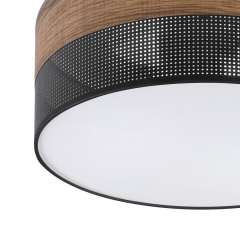 Nowoczesna lampa sufitowa DAFNE LOFT plafon - czarna, dąb 2-punktowy 2xE27