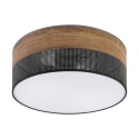 Nowoczesna lampa sufitowa DAFNE LOFT plafon - czarna, dąb 2-punktowy 2xE27