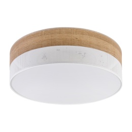Nowoczesna lampa sufitowa 45CM DAFNE LOFT plafon - biała, dąb 4-punktowy 4xE27