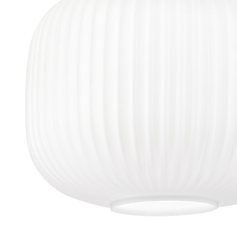 Nowoczesna lampa sufitowa HARMA z drewnem dębowym, szklany ryflowany klosz E E27