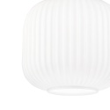 Nowoczesna lampa sufitowa HARMA z drewnem dębowym, szklany ryflowany klosz E27