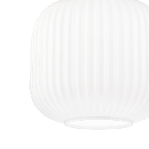 Nowoczesna lampa sufitowa HARMA z drewnem dębowym, szklany ryflowany klosz E27