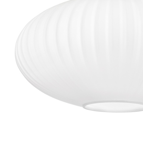Nowoczesna lampa sufitowa HARMA z drewnem dębowym, szklany ryflowany klosz D E27
