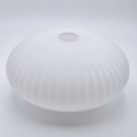 Nowoczesna lampa sufitowa HARMA z drewnem dębowym, szklany ryflowany klosz D E27
