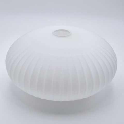 Nowoczesna lampa sufitowa HARMA z drewnem dębowym, szklany ryflowany klosz D E27